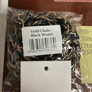 Pom Pom London Gold and Black a chain Weave strap